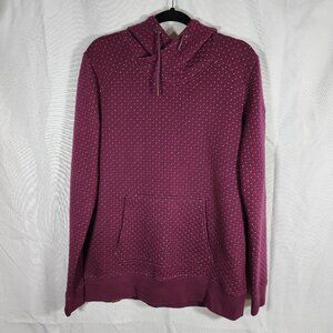 Roxy Maroon Cross Stitch Design Hoodie (Size XL)